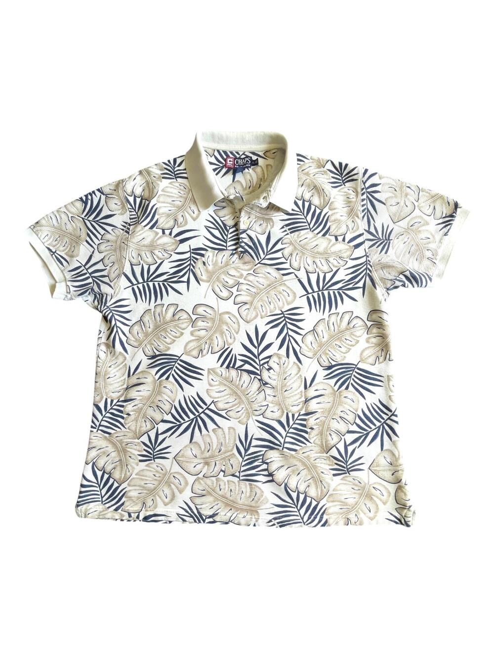 Vintage Chaps Ralph Lauren Tropical Leaf Polo Shirt XL Men